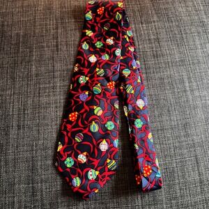 A.L.Y.N.N. Christmas‎ Ornaments Necktie Holiday Party Silk Made in USA 0231